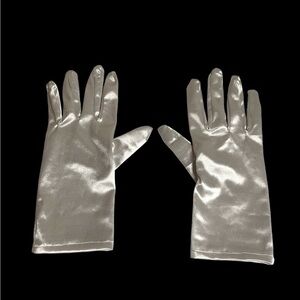 White Sleeves Satin Gloves Off white Women'S Short Satin Bridal Gloves Wrist